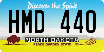 ND license plate HMD440