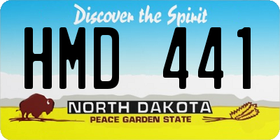 ND license plate HMD441