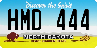 ND license plate HMD444