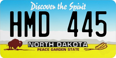 ND license plate HMD445