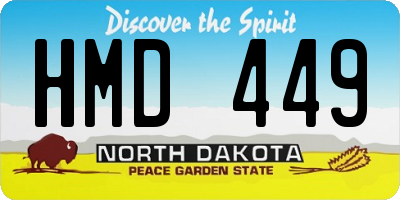 ND license plate HMD449