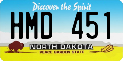 ND license plate HMD451