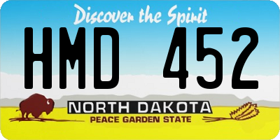 ND license plate HMD452