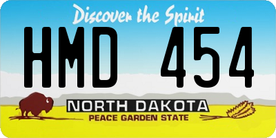 ND license plate HMD454