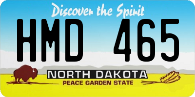 ND license plate HMD465
