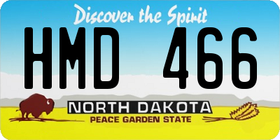 ND license plate HMD466