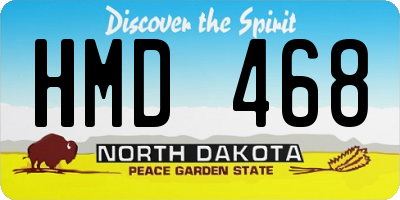 ND license plate HMD468