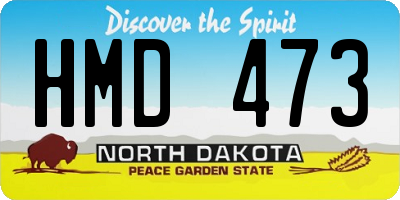 ND license plate HMD473