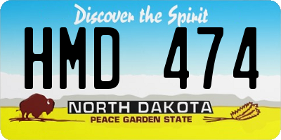 ND license plate HMD474