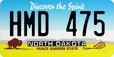 ND license plate HMD475