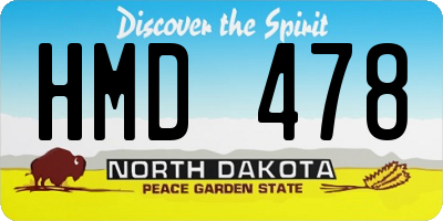 ND license plate HMD478