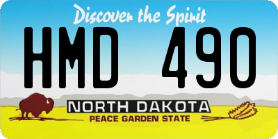 ND license plate HMD490