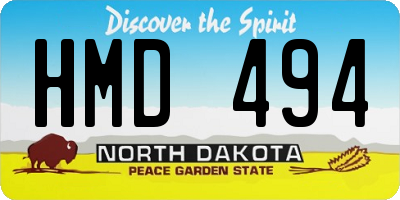 ND license plate HMD494