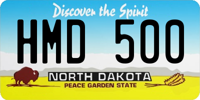 ND license plate HMD500