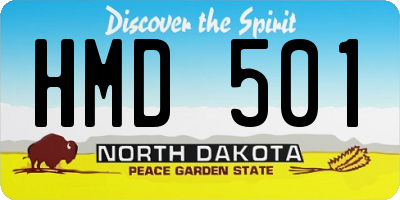 ND license plate HMD501