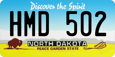 ND license plate HMD502