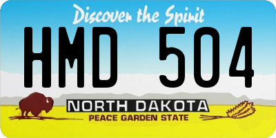 ND license plate HMD504