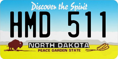 ND license plate HMD511