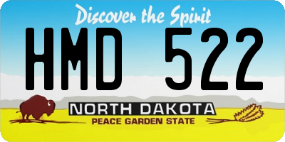 ND license plate HMD522