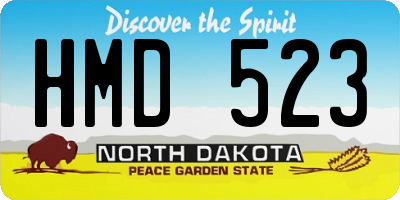 ND license plate HMD523