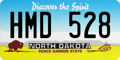 ND license plate HMD528