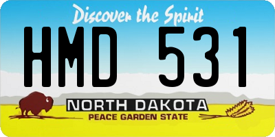 ND license plate HMD531