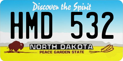 ND license plate HMD532