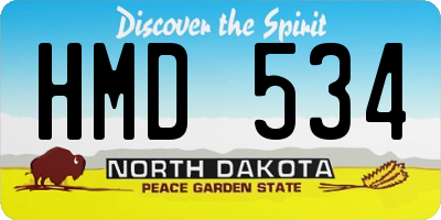 ND license plate HMD534