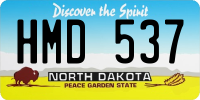 ND license plate HMD537