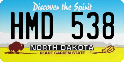 ND license plate HMD538