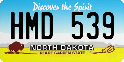 ND license plate HMD539