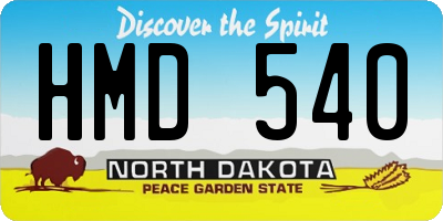 ND license plate HMD540