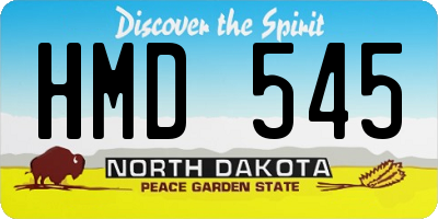 ND license plate HMD545