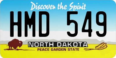 ND license plate HMD549