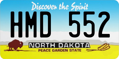 ND license plate HMD552