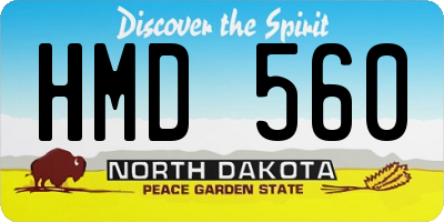 ND license plate HMD560