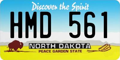 ND license plate HMD561