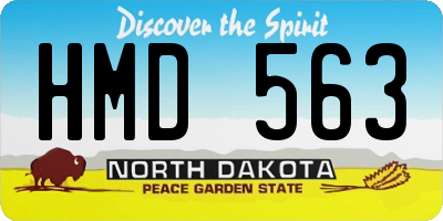 ND license plate HMD563