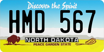 ND license plate HMD567