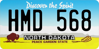ND license plate HMD568