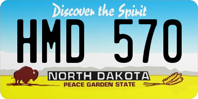 ND license plate HMD570