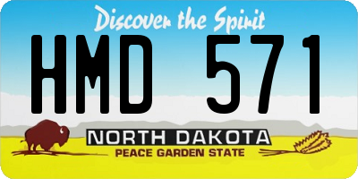 ND license plate HMD571