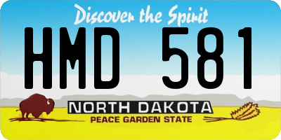 ND license plate HMD581