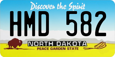 ND license plate HMD582