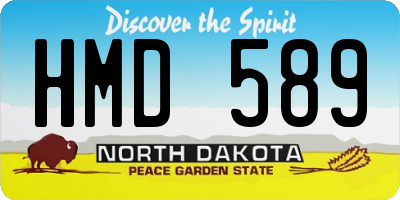 ND license plate HMD589