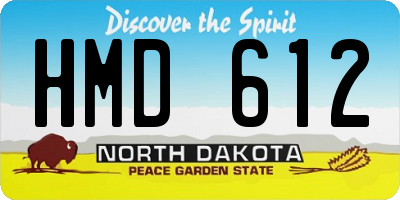 ND license plate HMD612