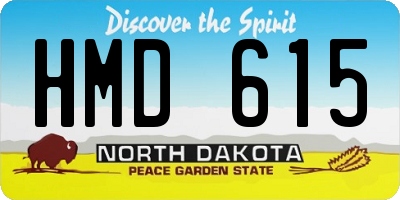 ND license plate HMD615