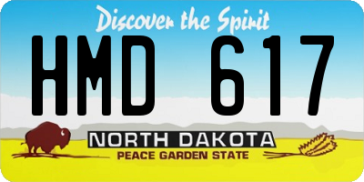 ND license plate HMD617