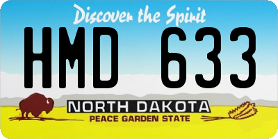 ND license plate HMD633