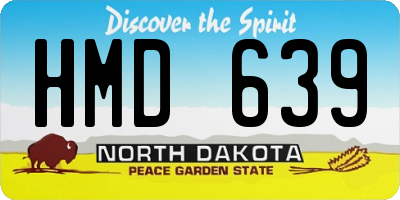 ND license plate HMD639